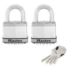 MASTER LOCK M5EURT Λουκέτο με ίδιο κλειδί ατσάλινο ανοξείδωτο 50mm | ΣΕΤ 2 τεμάχια